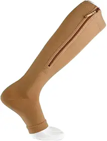 Par De Meias 3/4 Média Compressão 20-30mmhg Ziper Premium