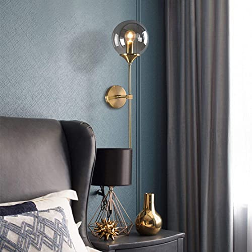 Image of KCO Lighting Replacement Glass Globe Shade,Modern Smoke Gray Lampshade Glass Accessories for Pendant Wall Sconces (Smoke Gray)