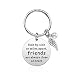 Best Friend Gifts Keychain - Friendship Gift for Women Girls, Birthday Gifts Graduation Gifts Christmas Gifts for Friends Female, Stainless Steel Jewelry (Long Distance Friend)