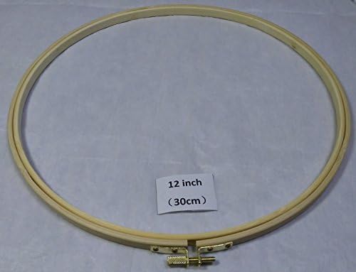 JiangQiao Embroidery Hoop Tambour Bamboo Circle Ring Round Frame for Cross Stitch DIY Craft (12 inch)