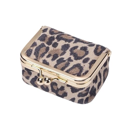 Portefeuille femme mini en cuir véritable avec boîte à bijoux intégrée et serrure à baiser