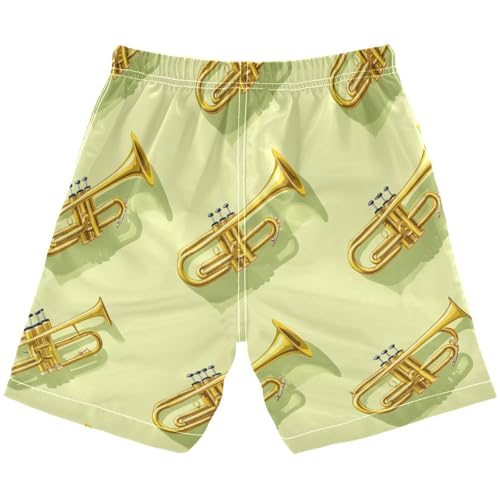 Boys Beach Board Shorts Trumpet Music Dance Swim Trunk Teen Swimwear 8-16Y Multicolor2