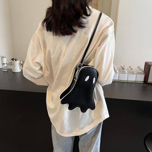 Funny Ghost Leather Shoulder Bag Lightweight PU Material Ghost Purse Water Proof for Halloween4