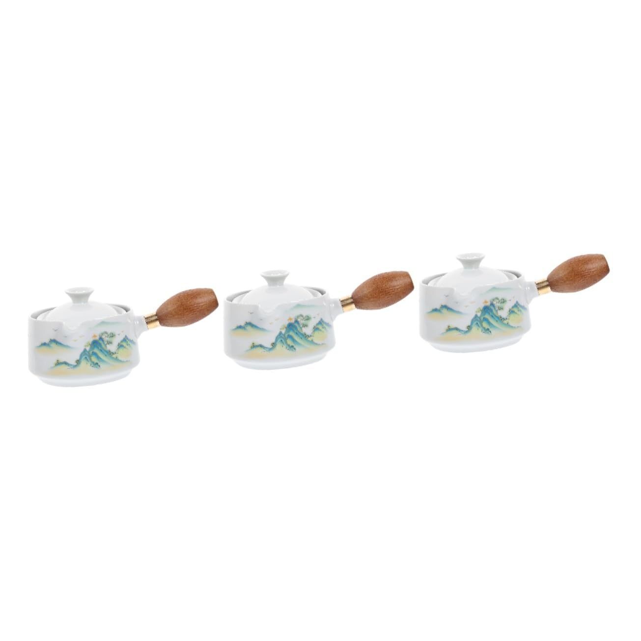 MAGICLULU 3piezas Tetera De Cerámica Asa Lateral Diseño Rotativo Para Infusión De Té Para Hogar y Oficina Duradera y Fácil De Limpiar