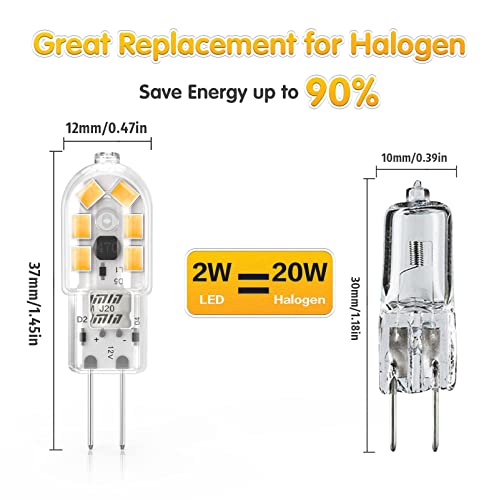 Cxyemt 2W G4 LED Bulbs Warm White 3000K, Replacement 20W Halogen Bulb - Image 2