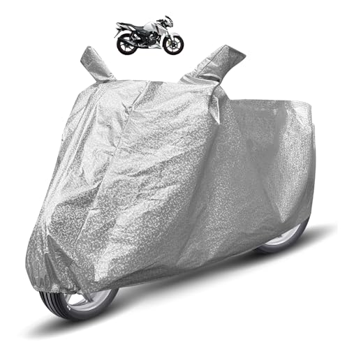 Image of Auto Hub Waterproof Bike Cover Compatible with TVS Apache RTR 160 Dustproof, UV Protection Two Wheeler Bike Apache 160 Cover - Metallic Silver