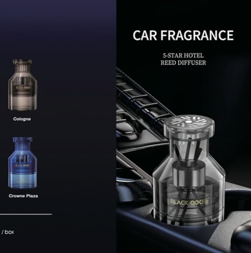 Image of BKN Premium BLACK ODOR Elegant Glass Bottle Car Perfume | Seamless Dispersion with Cotton Wick for Vehicles - Long-Lasting Dashboard Fragrance - Air Vent & Interior Aroma Diffuser (BO-12)