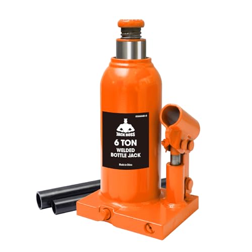 Jack Boss Bottle Jack 6 Ton (12,000 LBs) Hydraulic Car Jack, Fit for Auto Truck Repair and House Lift, Orange