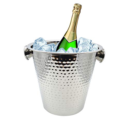 Vanorell Champagnerkühler Sektabkühler gehämmert Sektbehälter Weinbehälter Weinkühler Flaschenkühler aus Edelstahl