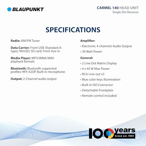 Blaupunkt Carmel 140 radio coche Bluetooth 2 USB miniatura 3