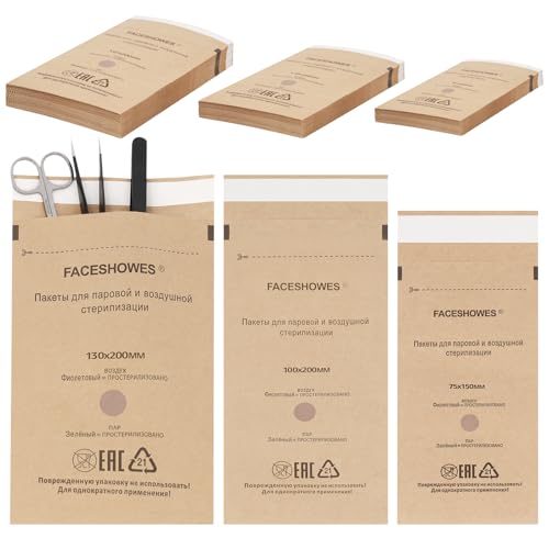 BUCICE 100Pcs Sterilization Pouches, Disposable Autoclave Bags for Manicure Dental Tools (75 * 150MM)