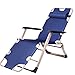 TBNB Sedia a Sdraio Sedie reclinabili Navy Sedia da Giardino Lettino con Cuscino Sedia Pieghevole per Patio o Spiaggia Spiaggia, Balcone, Parco o Campeggio c2003 (Colore : Navy)