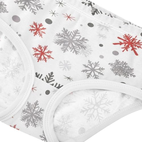 Girls' Organic Cotton Panties Comfort Underwear for Toddler Christmas Snowflake4