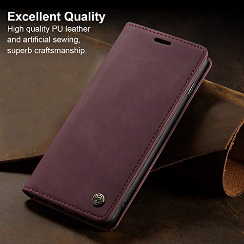 Capa Carteira para Samsung Galaxy S10+ / S10 Plus, Capa Flip Magnética de Couro PU de Textura Fosca