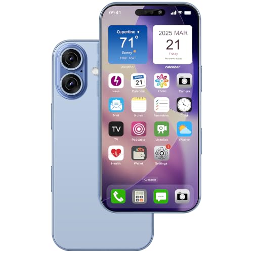 FufoneUS Affichage faux jouet téléphone portable modèle métallique non fonctionnel réplique 1:1 téléphone pour téléphone portable 17 faux jouet téléphone portable 17 écran couleur bleu argenté