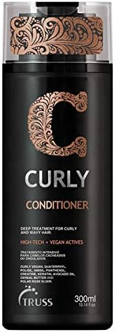 TRUSS Curly Conditioner - Restore, Repair & Strengthen Curly, Wavy, Highly Textured, Dense & Damaged Hair. Define, Detangle, Controls Frizz, Block Humidity for All Curly Hair Types, Lengths, Textures