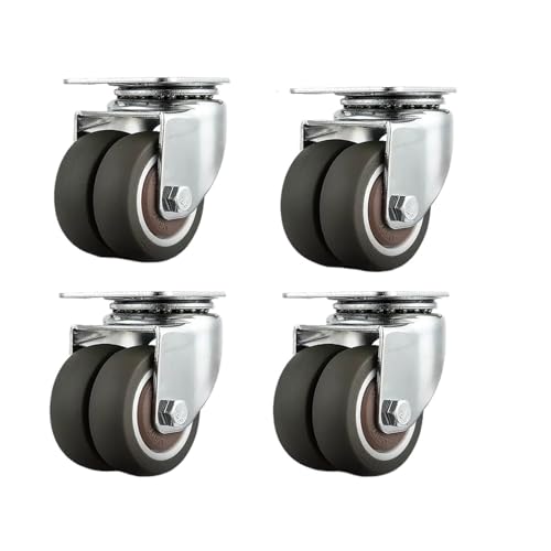 4 sztuki obrotowych kółek 1,5/2" z wytrzymałej miękkiej gumy, kółka meblowe hamulcem do wózka platformowego(1.5 inch activity)