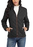 Anienaya Women's Lightweight Quilted Jacket Stand Collar Fully Lined Zip Warm Outwear w 2 Pockets…