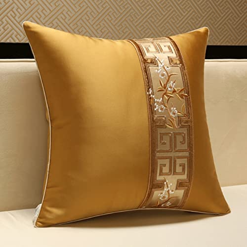 クッションカバー 北欧 おしゃれ インテリア 中式風 中華 モダン 刺繍 豪華 シンプル 装飾枕カバー ファスナー 車 椅子 リビング 飾り アクセント ピローケース ソファ背当て 抱き枕カバー 座布団カバー 45*45cm カラー1