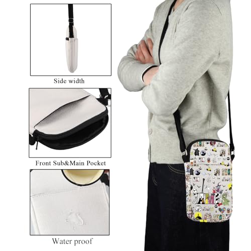 CMNIM Jack and Sally Small Crossbody Bag Nightmare Inspired Gifts for Horror Movie Fans Skull Shoulder Bag3