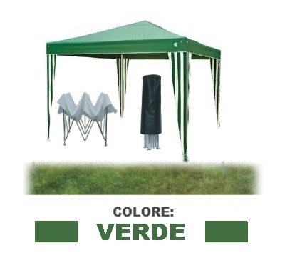 Gazebo pieghevole impermeabile in alluminio 3x3m Bianco/Verde/Bordeaux/Giallo Ocra