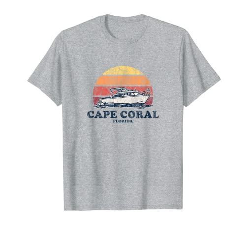 Cape Coral FL Vintage Barcos 70s Retro Diseño Barco Camiseta