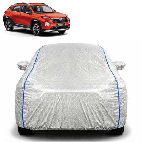 Image of Waterproof Car Cover for Toyota Taisor | All Weather Protection | UV Resistant & Dustproof | Soft Cotton Lining to Prevent Scratches | Triple Stitched with Mirror Pockets & Elastic Hem
