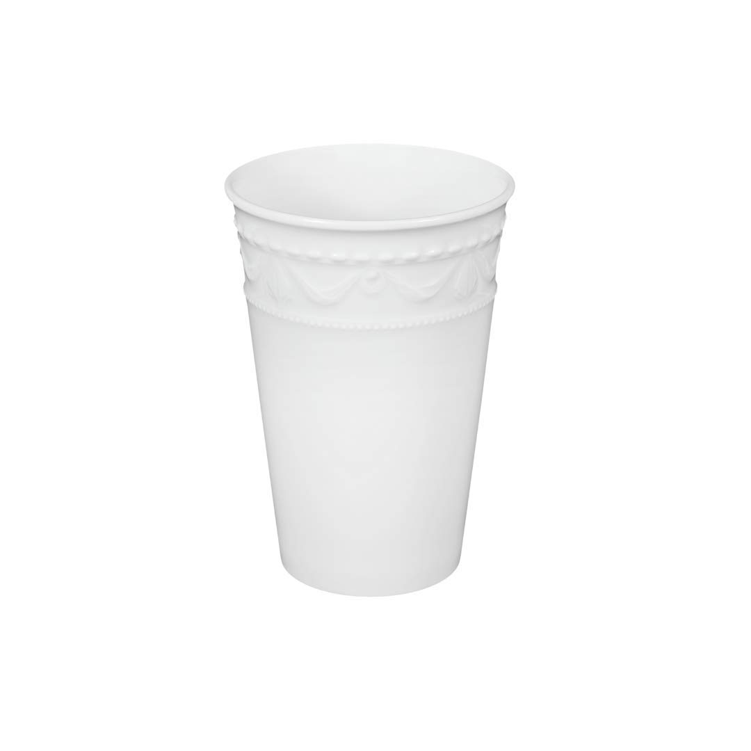 KPM Berlin KURLAND To-Go Becher Duo-Set 2tlg. reinweiß mit Deckel, Porzellanbecher 0,35l, handgefertigte Kaffeebecher 14 cm im Geschenkkarton