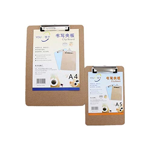 Zwischenablage für Bürobedarf 6pcs verdickte Holz Clip-Board Kunststoff A4 Ablagen for Protokoll-Papier-Dateien Halten Haltbarer Clip mit niedrigem Profil