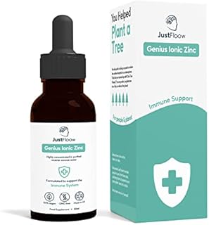 Ionic Zinc Sulphate | JustFloow High Strength, Pure and Concentrated | 10 Drops = 20mg | Support Immune System, Fertility, Skin, Hair and Nails | Vegan Friendly, UK Made