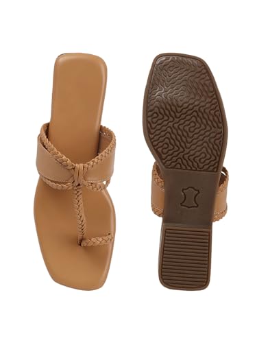 Image of SilverArrow Women's Glintique Fashion Sandals|Braid Strap Style Open Back Flats |Casual Wear