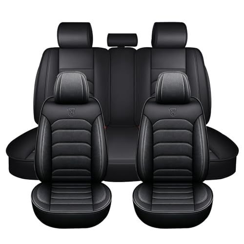 LBWARMB Housses Siège Auto Universelles Cinq Places pour Ford Focus Housses Protection Avant Et Arrière pour Sièges Auto Cuir Véritable Résistant À...