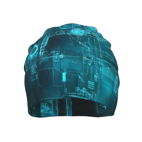 Chapeau tricoté anti-froid style docker avec imprimé de modélisation - 2