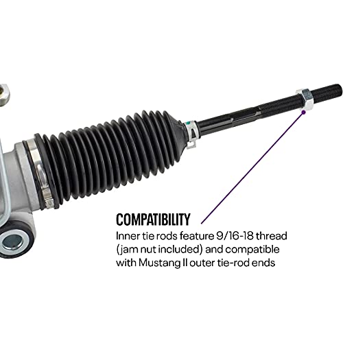 Speedway Motors 1982-88 High-Flow T-Bird Power Steering Rack & Pinion for Mustang II Crossmembers, Includes AN -6 Adapters, Direct Fit Upgrade, Superior Build Quality