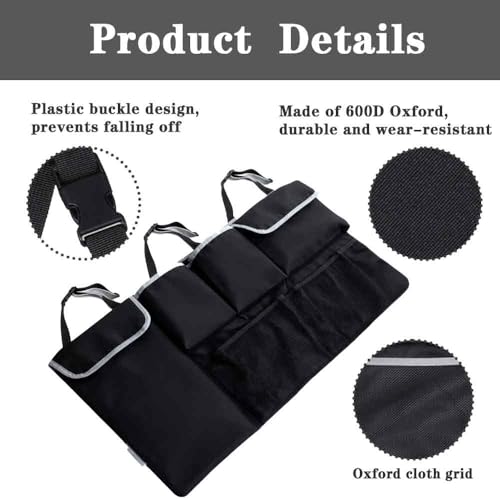 Image of Car Storage Organizer Trunk, Foldable Bin, Box, Tote Organizer, Suitable for Small Cars, Compatible with Jeep, Q5, MPV Etc (Black)
