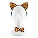 Lux Accessories Brown Black Spots Jaguar Ears Bowtie Tail Costume Party Dressup