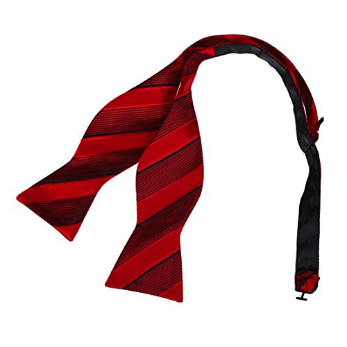 Stylish Bow Tie Red Stripes Self Bow Ties Microfibre Beatles Mothers Day DBA7A01B Dan Smith Red,Black