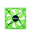 Apevia AF212L-GN 120mm 4pin Molex + 3pin Motherboard Silent Green LED Case Fan (2-pk)