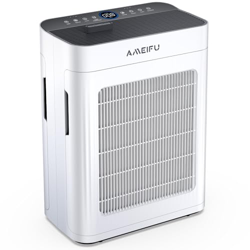 Air Purifiers for Home Large Room 3000 Ft² with Washable Pre-filter, 3-Stage HEPA Double-Sided Air Purifiers, Smart WiFi APP Control, Sleep Mode, Air Cleaner for Pets Hair, Dust, Smoke, Odor, White