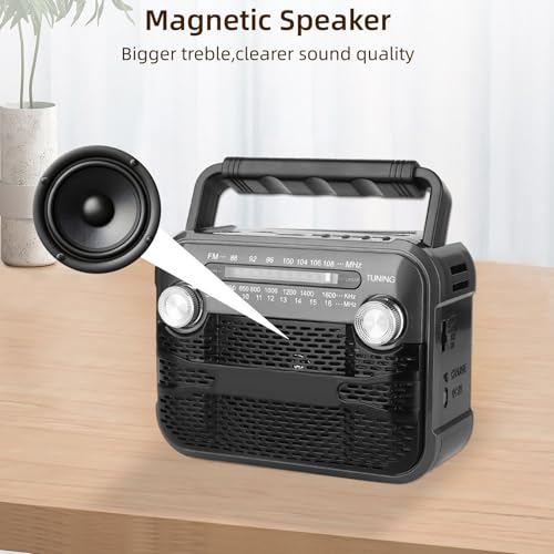 Radio solaire dynamo et lampe torche camping multifonction - 6