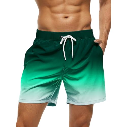Summer swim trunks gradient color block à impression 3D moderne - 6
