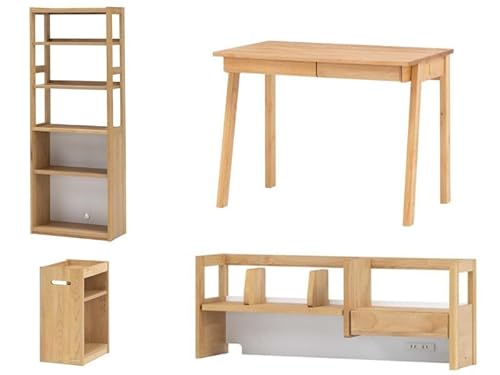 学習デスク4点セット(フィーロ 本体・上棚・ワゴン・ラック)