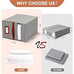 Extra Large Bed Sheet Organizer, 2 Pack Foldable Sheet Organizers and Storage with Oxford Fabric, Clear PVC Window & Leather Handle – Storage for Bedding, Blankets, Duvet Cover Set, Quilt - Image 3