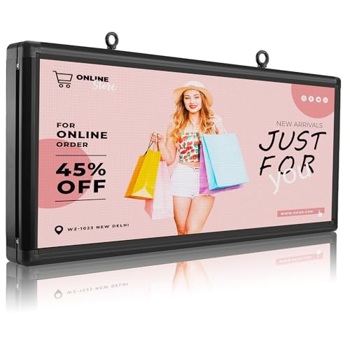 Image of Commercial Grade P6 Outdoor Programmable LED Sign IP45 Waterproof High-Brightness Digital Display, Energy Saving LED Panel for Business, Events, Retail & Stock Ticker Scrolling Text /Logo Advertising Screen