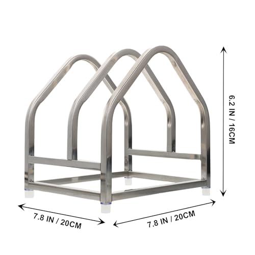 Soporte para tabla de cortar de acero inoxidable antideslizante con 2 capas 3