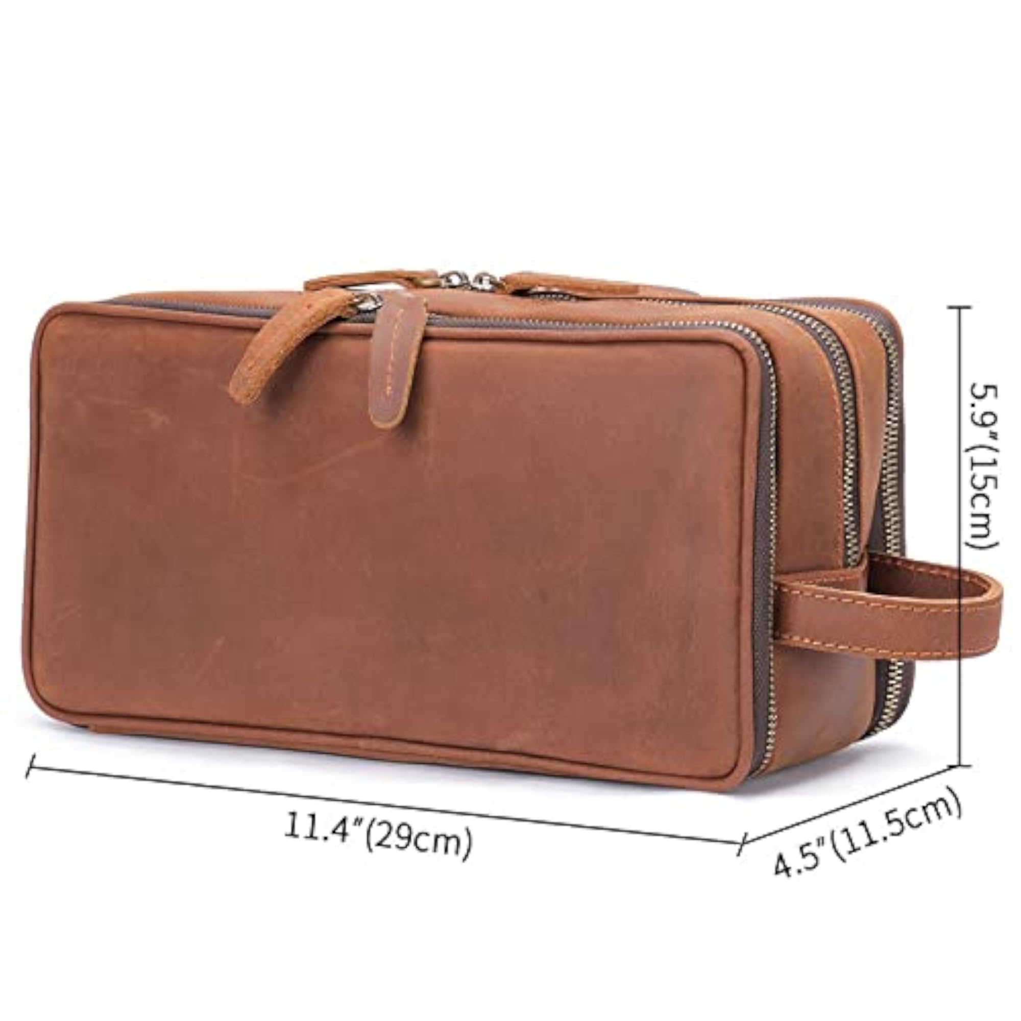 Genuine Leather Cosmetic Bag for Travel