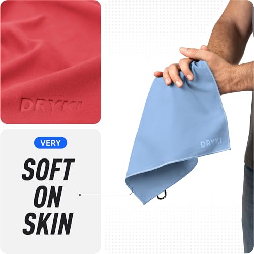 Image of DRYKI Sweat Absorbing Handkerchiefs - The Original Pocket-Sized Sweat Towels - Quick-Dry Microfiber Sweat Rags for Face, Hands, & Body - Men & Women - Gym and Work (Desert: Large Size, 3 Pack)