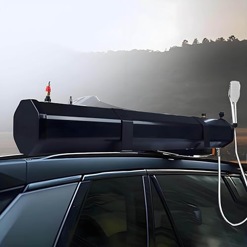 MhWrughts Cuve d'eau 18/20/30l à Pression pour Toit, RéServoir d'eau Pressurisé Chauffé par Le Soleil, RéServoir De Douche ExtéRieur, Adapté Au Camping, Tout-Terrain & Lavage De Voiture,18L