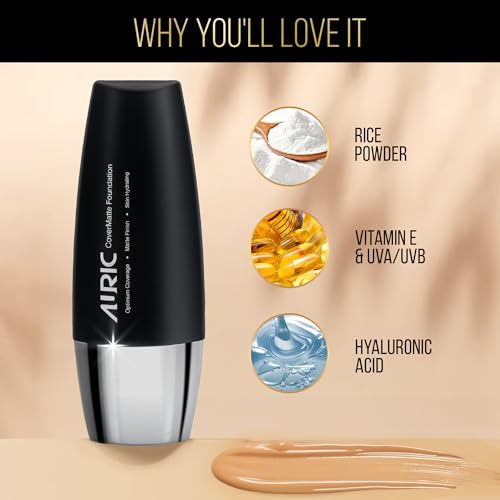 Image of Auric CoverMatte Flawless Finish Hydrating & Long Lasting Liquid Foundation (30ml) with Matte Finish & Optimum Coverage I Paraben Free I Warm Chestnut