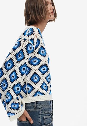 Image of Desigual Women's Multicolor Crochet Sweater